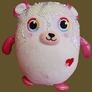 In Motion Design Reversible Sequin Plush Toy With Pink Sparkly Arms & Legs Rainb